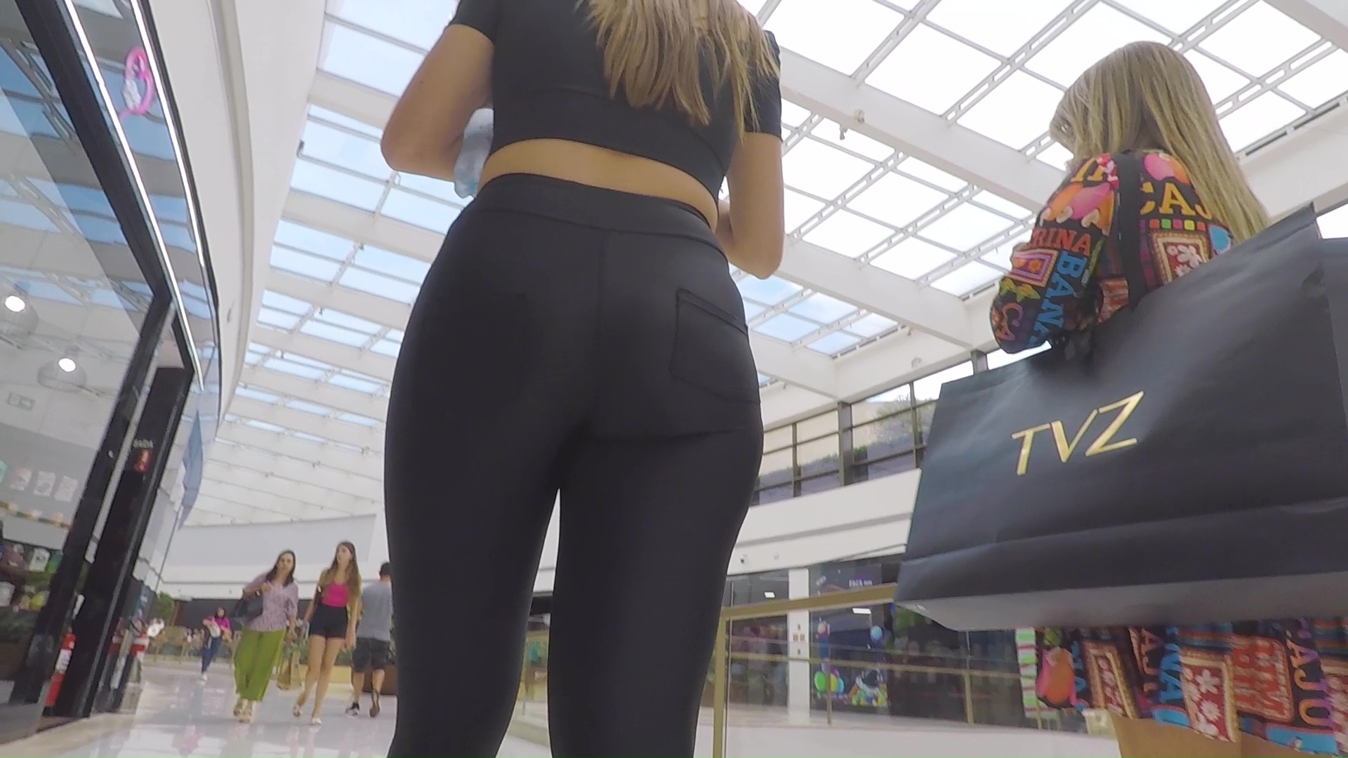 Pretty Tall Blonde Teen Amazing Tight Ass Black Spandex